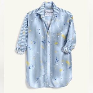 Frank & Eileen Joedy Paint Splatter Stripe Relaxed Button Up Shirt SzXS